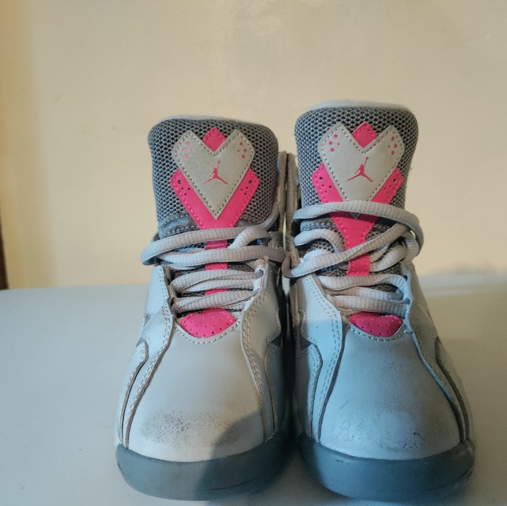 Jordan true flight gt wolf grey deadly pink kids shoes 